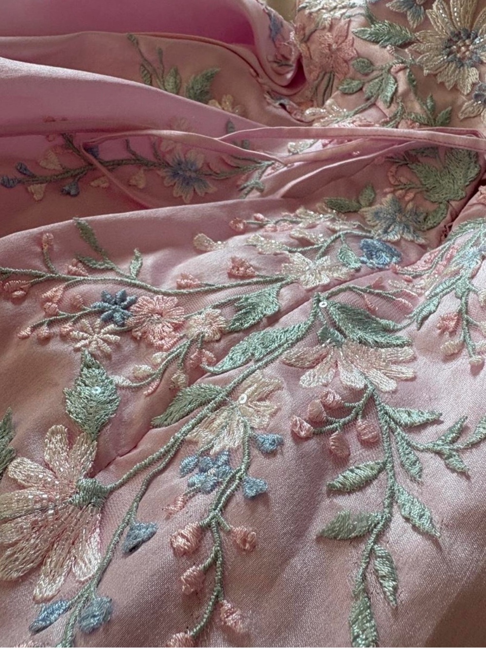 ellie wilde Strapless Light Pink Ball Gown with Floral Embroidery - Picture 6 of 6
